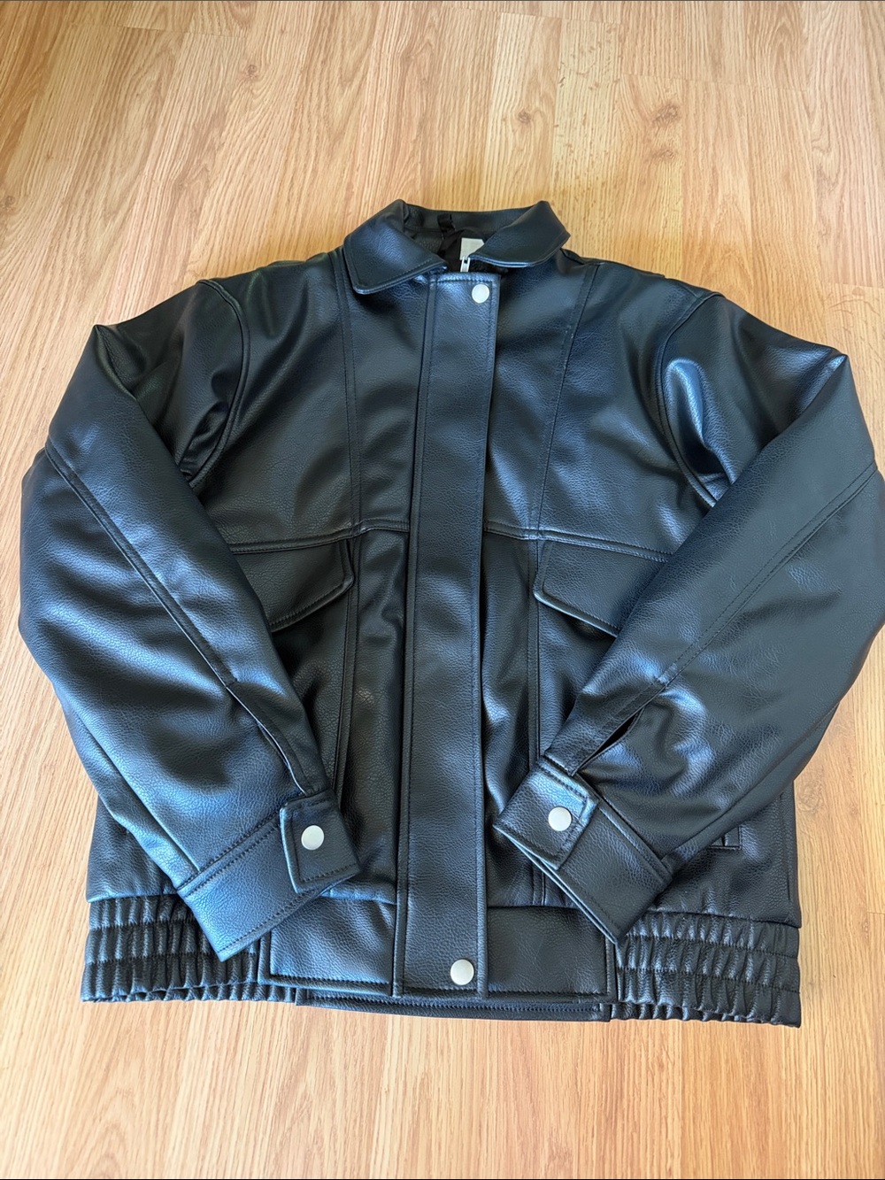 H&M oversized leather jacket